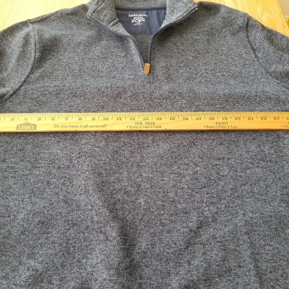 Men's Saddlebred Big & Tall Blue Quarter Zip Pockets Long Sleeve Jacket XLT - Picture 4 of 7